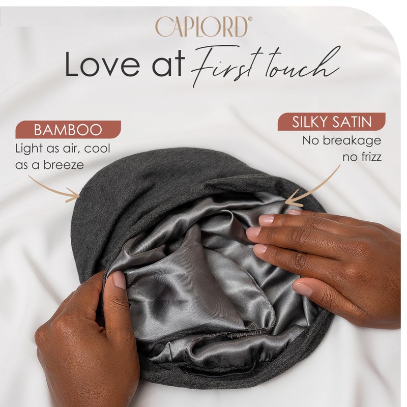 CAPLORD Silk Bonnet - Adjustable Satin Night Cap Cover for Curly Hair, Sleep Cap for Men & Women - Image 2